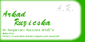 arkad ruzicska business card